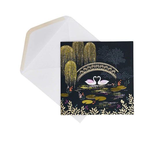 Swan And Arched Bridge Card