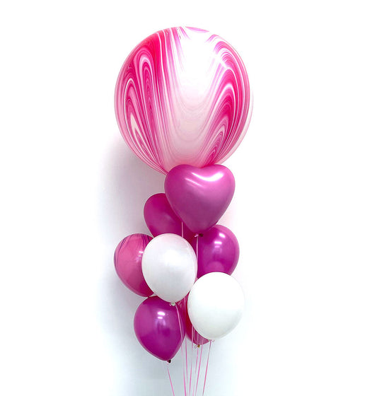 Pink and white balloon bouquet